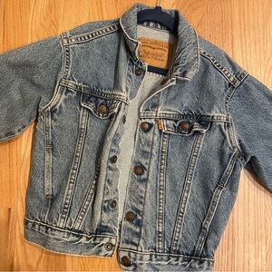 Kids vintage orange tab Levi’s denim jacket